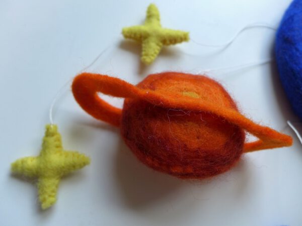 Filz-Mobile \"Galaxy\" - Sterne, Planeten und Raketen – Bild 4