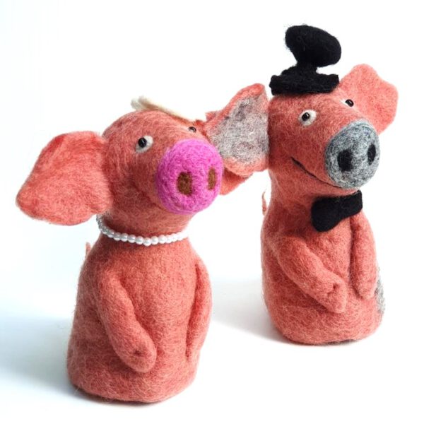 Filz-Eierwärmer Brautpaar Schwein