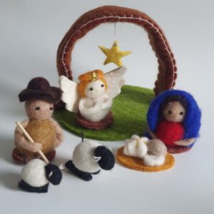 Kleine Krippe aus Filz, 7-teilig