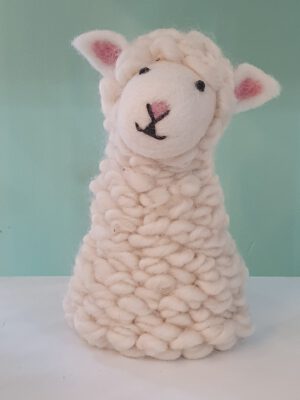 Filz-Eierwärmer weißes Schaf